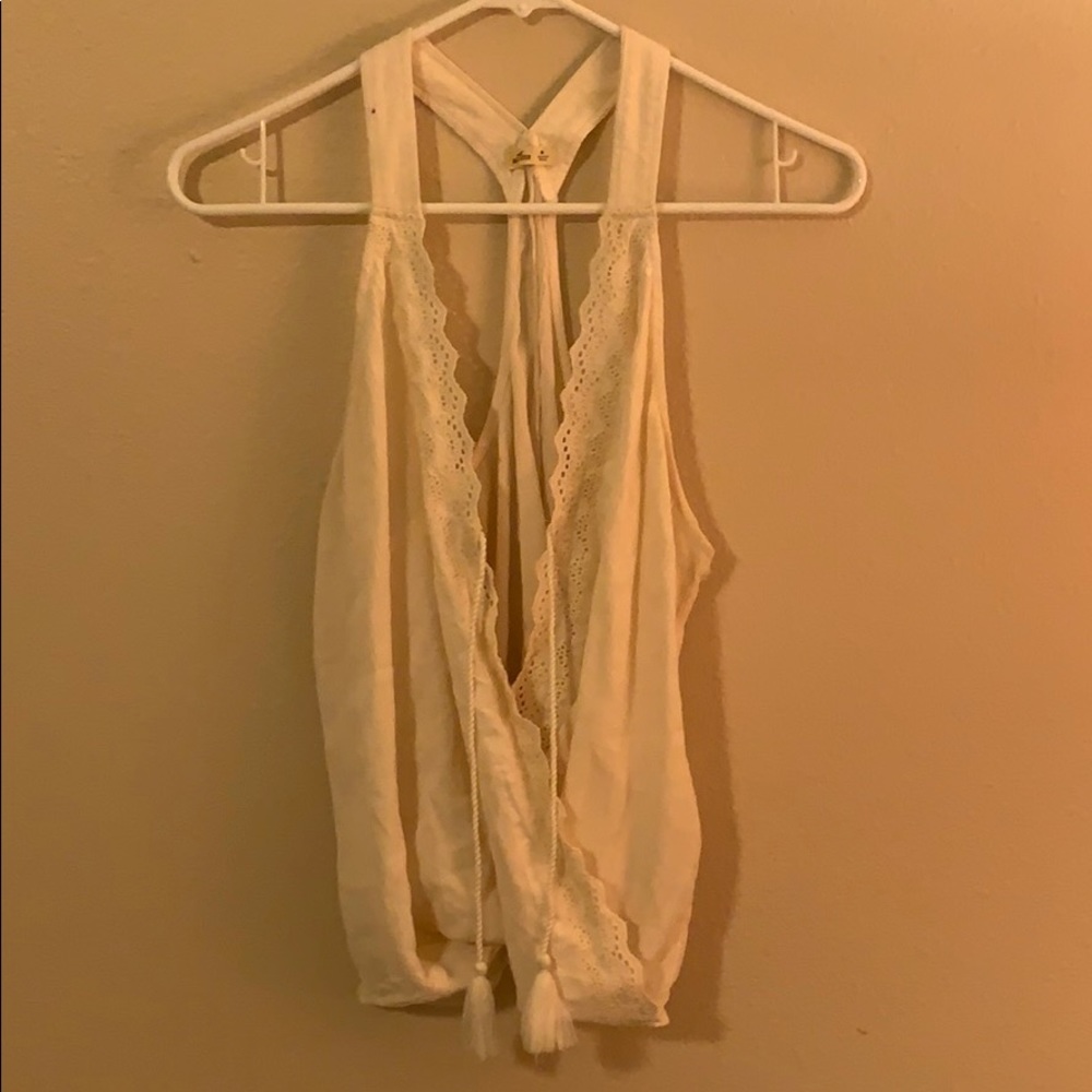 Cream tassel tank